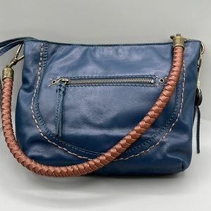 The Sak blue leather hobo bag